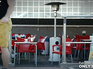 gold digger frida sante rooftop fuck cum face!