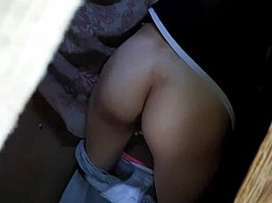 Spying on masturbating barn pussy hairy orgasm lesbian explosion!