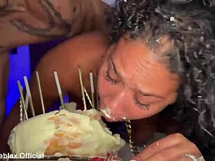 labelladiablax gapes pussy on king noire's thick bbc