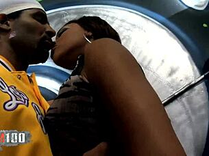 bbc pounds black goddess's huge natural tits bouncing wild