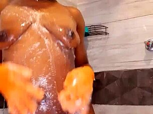 SEXY WHORE STRIPS HORNY WET PUSSY MASTURBATES WITH DILDO TO MAKE YOU CUM