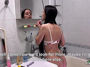 hotel room surprise fuck creampie for sharing bed milf