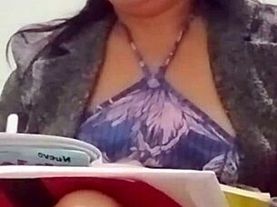 Hey, that sexy Colombian teacher accidentally sent me her hot masturbation video, damn!