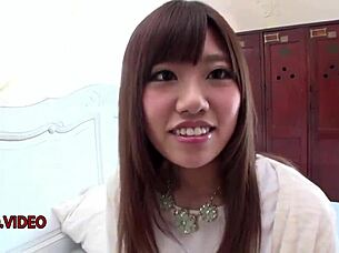 chisa hoshino fingered then fucked in shaved pussy frenzy