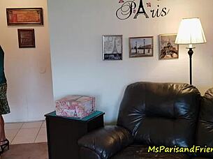 sexy milf in satin masturbates to pierced nipple orgasm