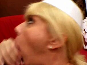 busty nurse caught with massive natural tits exposed