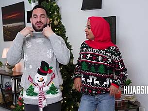 she rocks hijab during christmas sex with boyfriend