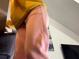 Redhead college girl try-on turns steamy casting couch