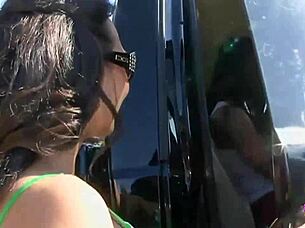 lesbian skater trails brunette home for anal toy fun