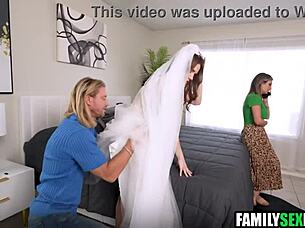 sneaky older guy fucks brunette bride hard taboo!