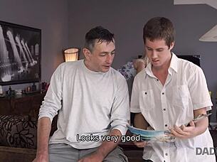 Ginger cheats on boyfriend with older handsome lover