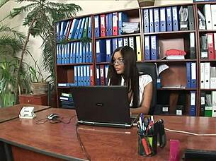 monster cock pounds office lady pov with cumshot facial