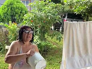 big tits bounce wildly in public outdoors