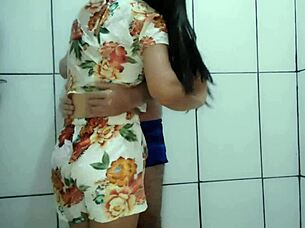 shower turns steamy as latina milf takes cock deep in her tight pussy for hours!