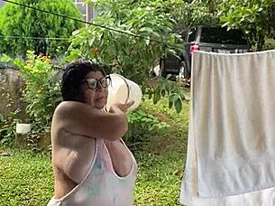 big tits bounce wildly in public outdoors