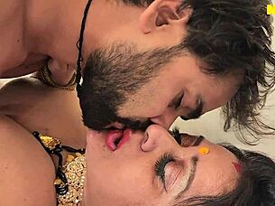 servant ravages indian beauty's huge wet boobs with rough passionate pussy licking