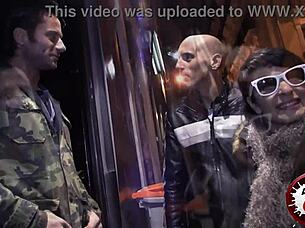 amanda x takes her first double penetration doggystyle anal with huge cocks