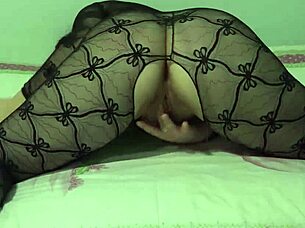 russian brunette gapes asshole with dildo and fingers hairy pussy to orgasm