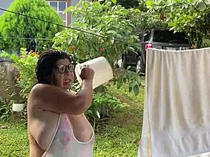 big tits bounce wildly in public outdoors