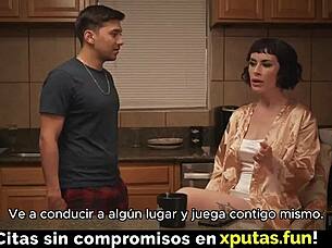 Passionate Stockings Brunette Fucks Spanish Sub Deep