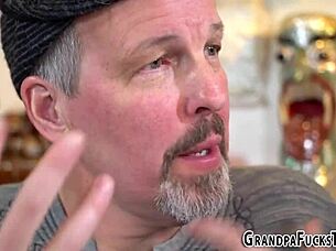 young tight teen gets bent over and pounded hard by older man