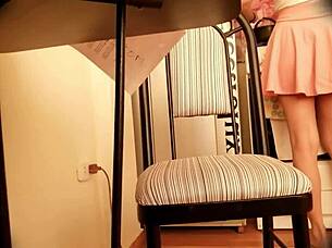 wanna peek up this sexy argentinian college girl's miniskirt no panties?