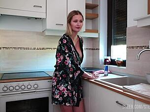 uhm, i'm the horny housewife dancin' wet in my kitchen, pussy tinglin' bad