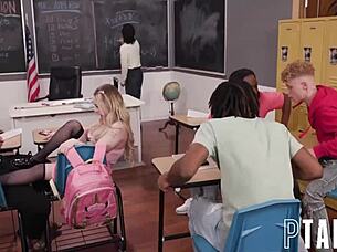 teacher haley spades covered in cum during chaotic detention sex