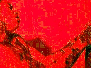 Tattooed babe pounded hard in red room.