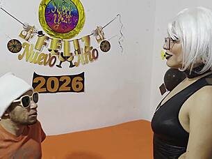 mature oiled teacher bends for student's doggystyle anal ride to pass class