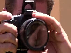 Two studs ravage busty blondes in outdoor threesome.