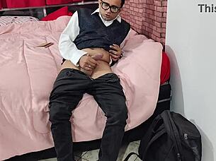 stepmom catches me jerking forces cock in her pussy