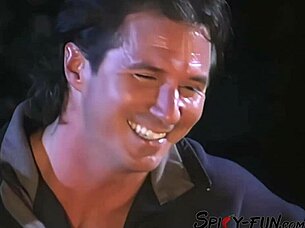 Nympho Vintage Ass Fucked Hard Outdoors in Classic Retro Blue Film Striptease