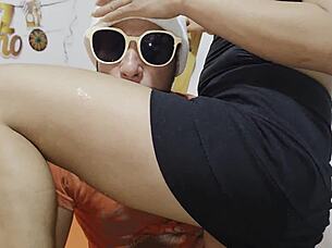 mature oiled teacher bends for student's doggystyle anal ride to pass class