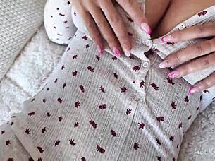 big titted slut takes morning creampie pounding