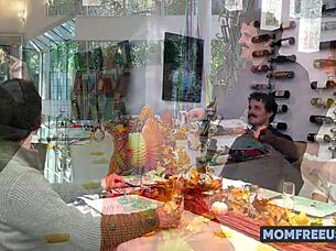 Step Moms Take All Holes in Thanksgiving Gangbang Fury