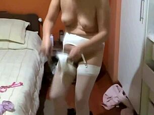 i won't let him fuck my ass... but he fills my hairy pussy with cum!