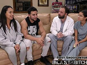 Mia's Shaved Petite Pussy Blasted with Hot Cum in Intense Missionary