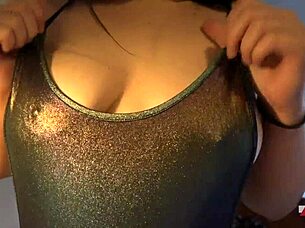 big ass brunette swimsuit belly spray fetish play