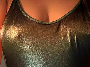 big ass brunette swimsuit belly spray fetish play