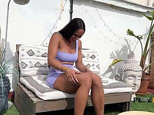 kim's beggin for my old cock on this hot rooftop fuck