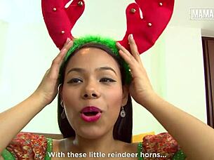 huge tits latina andrea flores cheats christmas neighbor bang