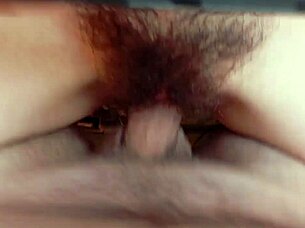 Homemade Wife Rides Cock Doggystyle with Close-Up Hairy Pussy Action