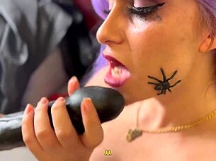 Vampire milf craves massive black cock for Halloween hardcore pounding