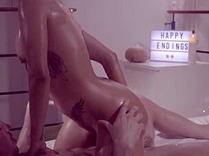 what happens when she books a massage and gets oiled creampie surprise?