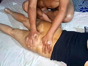desi indian bhabhi gets full nude oiled massage moaning