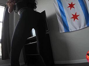 caught indian girlfriend working out then bareback pounded