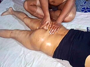 desi indian bhabhi gets full nude oiled massage moaning