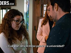 Teen student begs Mr Philip to cum on her cock