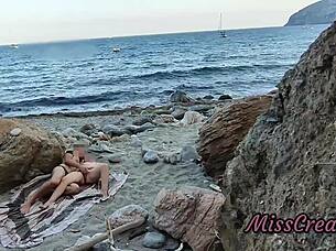 flashing pussy on public beach leads to risky squirt help